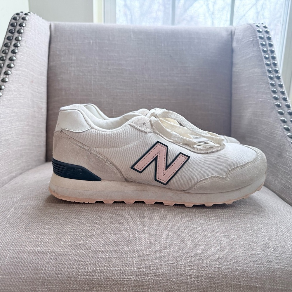 New Balance Cream and Pink Sneakers